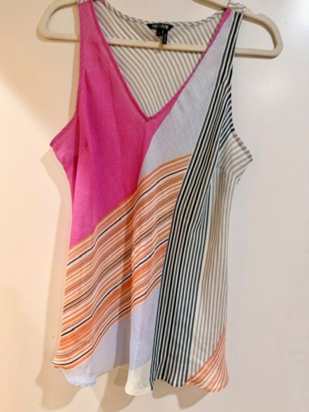 Nic+Zoe  printed tank top round hem